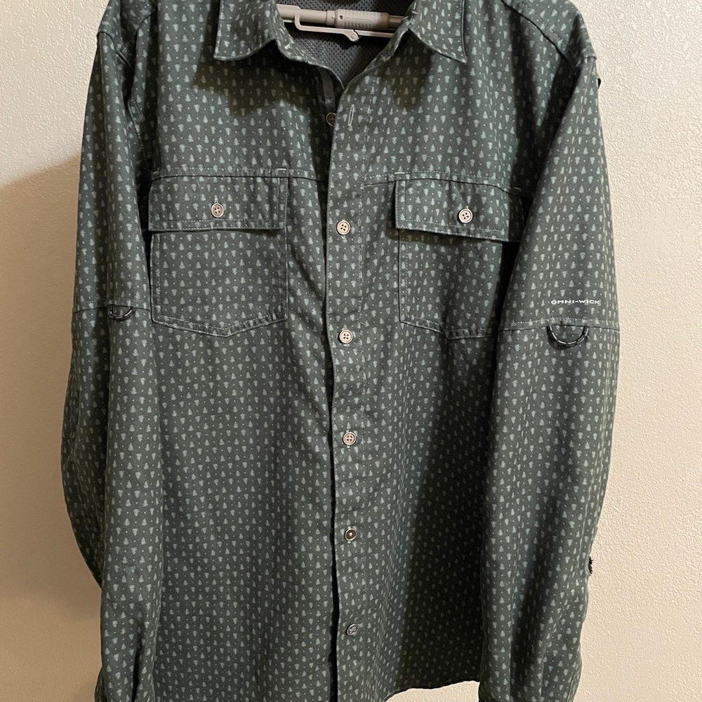 Columbia Dark Green Patterned Shirt